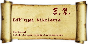 Bátyai Nikoletta névjegykártya